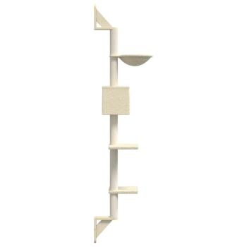 Kratzbaum mit Kratzsäule Wandmontage Creme 187 cm