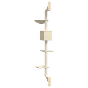 Kratzbaum mit Kratzsäule Wandmontage Creme 187 cm