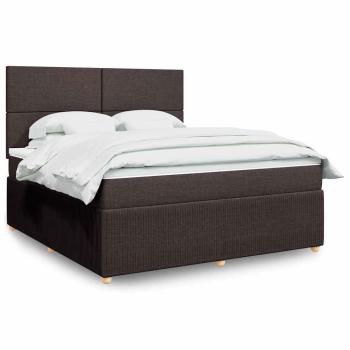 ARDEBO.de - Boxspringbett mit Matratze Dunkelbraun 180x200 cm Stoff