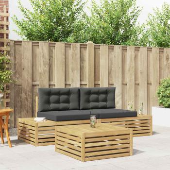 ARDEBO.de - 4 stk. Outdoor-Sofagarnitur Polyester Weiß