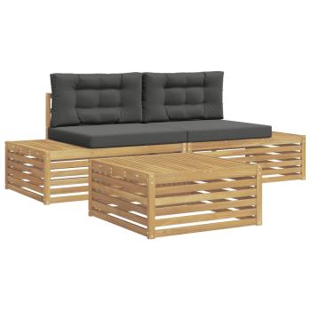 4 stk. Outdoor-Sofagarnitur Polyester Weiß