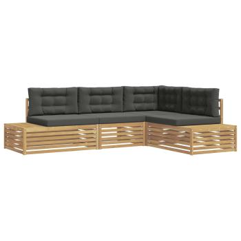 5 stk. Outdoor-Sofagarnitur Polyester Weiß
