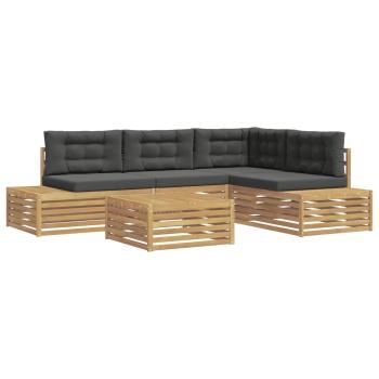 6 stk. Outdoor-Sofagarnitur Polyester Weiß
