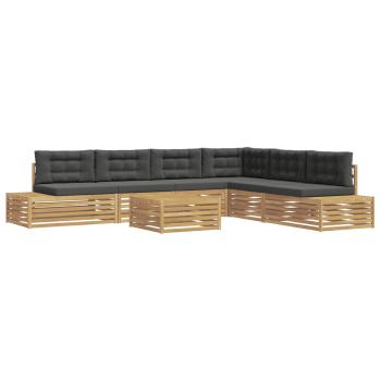 8 stk. Outdoor-Sofagarnitur Polyester Weiß