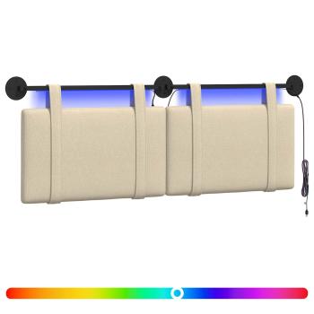 Hängendes Kopfteil Mit LED Licht Creme Stoff