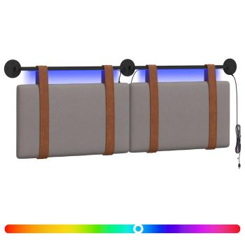 Hängendes Kopfteil Mit LED Licht Taupe Antikes PU