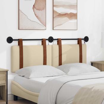 ARDEBO.de - Hängendes Kopfteil Mit LED Licht Creme Antikes PU