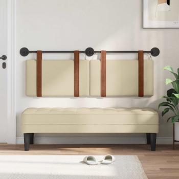 Hängendes Kopfteil Mit LED Licht Creme Antikes PU