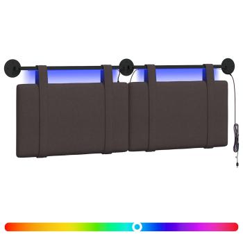 Hängendes Kopfteil Mit LED Licht Dunkelbraun Stoff