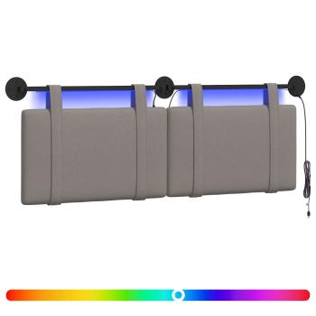 Hängendes Kopfteil Mit LED Licht Taupe Stoff