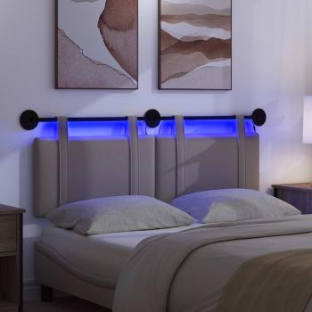 Hängendes Kopfteil Mit LED Licht Taupe Stoff