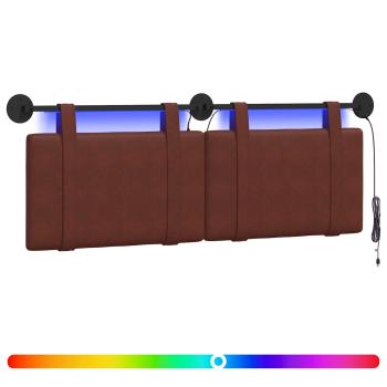 Hängendes Kopfteil Mit LED Licht Glänzendes Braun Antikes PU
