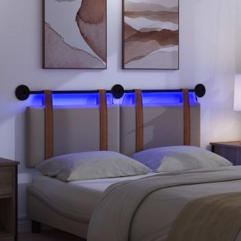 Hängendes Kopfteil Mit LED Licht Taupe Antikes PU
