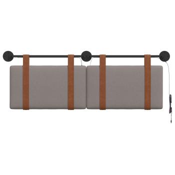 Hängendes Kopfteil Mit LED Licht Taupe Antikes PU