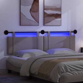 Hängendes Kopfteil Mit LED Licht Taupe Stoff
