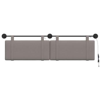 Hängendes Kopfteil Mit LED Licht Taupe Stoff