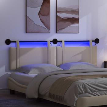 Hängendes Kopfteil Mit LED Licht Creme Stoff
