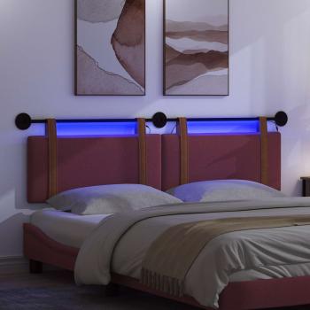 Hängendes Kopfteil Mit LED Licht Weinrot Antikes PU