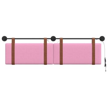Hängendes Kopfteil Mit LED Licht Rosa Antikes PU