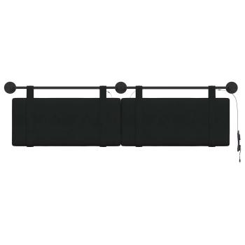 Hängendes Kopfteil Mit LED Licht Schwarz Stoff