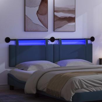 Hängendes Kopfteil Mit LED Licht Blau Stoff