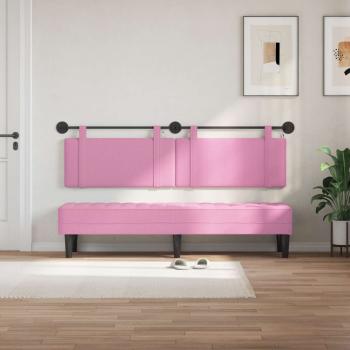 Hängendes Kopfteil Mit LED Licht Rosa Stoff