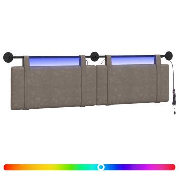 Hängendes Kopfteil Mit LED Licht Grau Antikes PU
