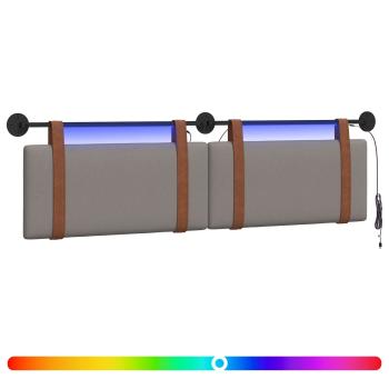 Hängendes Kopfteil Mit LED Licht Taupe Antikes PU