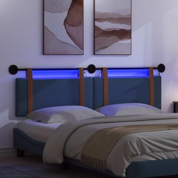 Hängendes Kopfteil Mit LED Licht Blau Antikes PU