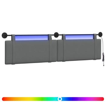 Hängendes Kopfteil Mit LED Licht Dunkelgrau Stoff
