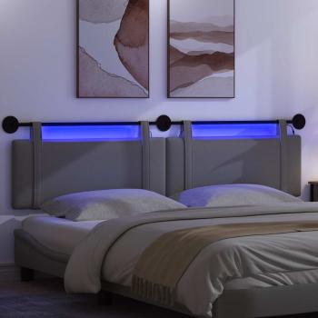Hängendes Kopfteil Mit LED Licht Dunkelgrau Stoff