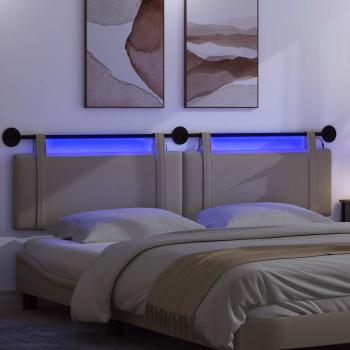 Hängendes Kopfteil Mit LED Licht Taupe Stoff