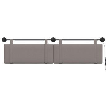Hängendes Kopfteil Mit LED Licht Taupe Stoff