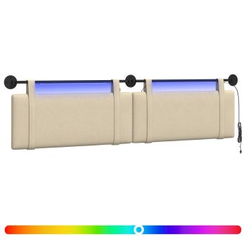 Hängendes Kopfteil Mit LED Licht Creme Stoff