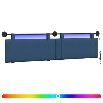Hängendes Kopfteil Mit LED Licht Blau Stoff