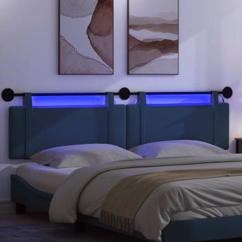 Hängendes Kopfteil Mit LED Licht Blau Stoff