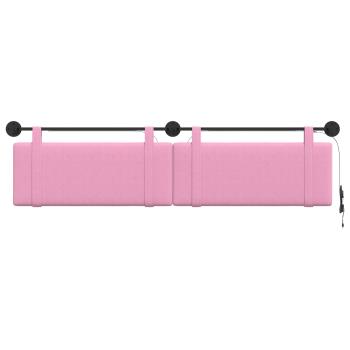 Hängendes Kopfteil Mit LED Licht Rosa Stoff