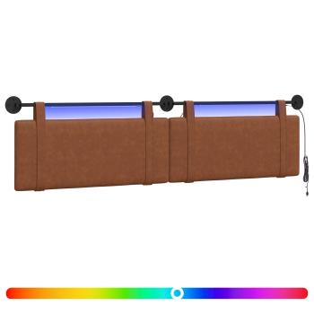Hängendes Kopfteil Mit LED Licht Braun Antikes PU