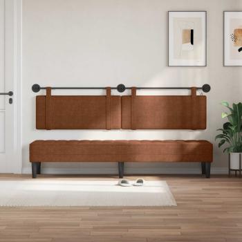 Hängendes Kopfteil Mit LED Licht Braun Antikes PU