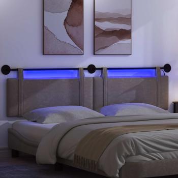 Hängendes Kopfteil Mit LED Licht Grau Antikes PU