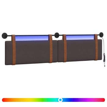 Hängendes Kopfteil Mit LED Licht Dunkelbraun Antikes PU