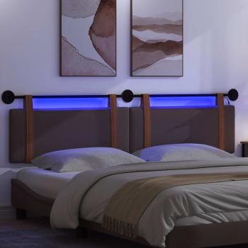 Hängendes Kopfteil Mit LED Licht Dunkelbraun Antikes PU