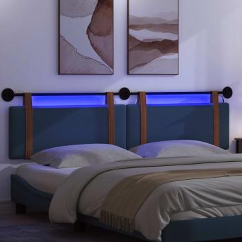 Hängendes Kopfteil Mit LED Licht Blau Antikes PU