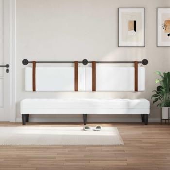 Hängendes Kopfteil Mit LED Licht Weiß Antikes PU