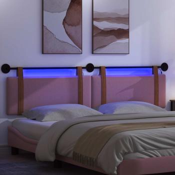 Hängendes Kopfteil Mit LED Licht Rosa Antikes PU