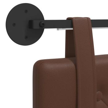 Hängendes Kopfteil Mit LED Licht Braun Kunstleder