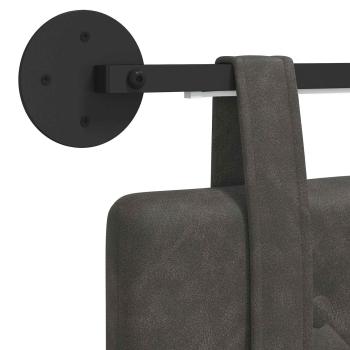 Hängendes Kopfteil Mit LED Licht Schwarz Antikes PU