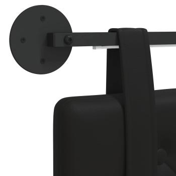 Hängendes Kopfteil Mit LED Licht Schwarz Kunstleder