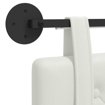 Hängendes Kopfteil Mit LED Licht Weiß Kunstleder