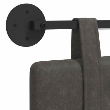 Hängendes Kopfteil Mit LED Licht Schwarz Antikes PU